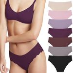 Levao Seamless Underwear for Women-No Show Ice Silk Bikini Panties-Invisibles Wavy Sides Briefs-Breathable Cheeky S-XL