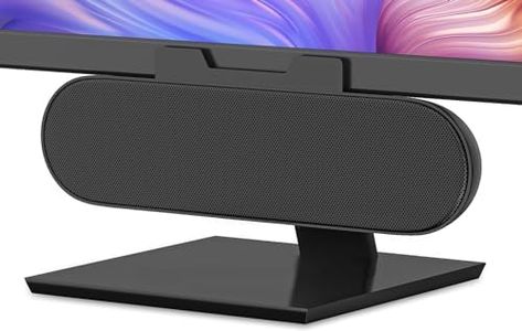 ADELGO PC Speaker USB, Portable Computer Speaker for Desktop, Laptop, Mini Soundbar Speaker with Clip-On Design for Monitor, Plug and Play