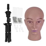 Neverland Wig Head,Afro Mannequin Head for Wigs,Wig Stand Tripod with Head,Bald Female Training Head,Wig Head Stand with Manikin Head T-pin Kit