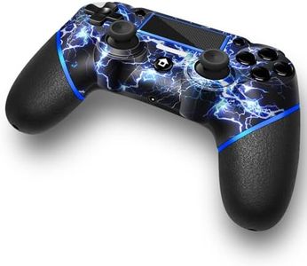 AceGamer Wireless Controller for PS4, Custom Design V2 Gamepad Joystick for PS4 with Non-Slip Grip of Both Sides and 3.5mm Audio Jack! Thumb Caps Included! (Lightning)