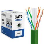 Cmple - Cat6 Network (UTP), 23AWG Bulk LAN Ethernet Cable, CMR, Support 10 Gbps - 550 MHz, 1000 Feet, Green