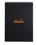 Rhodia Wirebound Pad - Large, Black, Lined A4