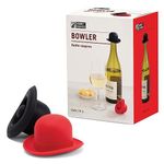 Monkey Business Silicone Wine Stopper | Seals Bottle and Keeps Wine Fresh/Cute Wine Accessories/Kitchen Gadgets/Bowler Hat Bottle Stopper (Set of 2)