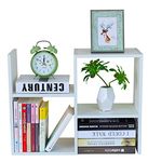 PAG Desktop Shelf Freestanding Wooden Small Bookshelf Desk Supplies Organizers and Accessories Storage Display Rack Office Dorm Decor for Women, White