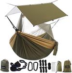 Sunyear Camping Hammock with Rain Fly Tent | Easy Assembly, Waterproof Camping Hammock with Net and Protective Cover | Comprehensive Camping Kit| Sturdy, UV Resistant Hammock and Tent