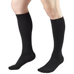 Truform Short Length 20-30 mmHg Compression Stockings for Men and Women, Reduced Length, Closed Toe, Black, X-Large