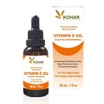 KOHAR NATURALS 100% Pure Vitamin E Oil 30,000 IU for Skin, Face, Body, Hair & Nail moisturiser. 30 ml (pack of 1)