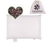 Organic Buckwheat Pillow for Sleeping-Standard Size (20" x 26"), 100% Natural Premium buckwheat Hulls, Organic Cotton Cover with for Cool Sleep, Neck Support for Back and Side Sleepers, Buckwheat Pillow Refill