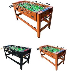 KICK Twain 48″ 2-in-1 Multi Game Table (Brown) - Combo Game Table Set - Billiards/Pool and Foosball for Home, Game Room, Friends and Family!