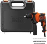 BLACK+DECKER 710W High Performance, 0-2800 RPM Corded Hammer Drill, with 4 Drill Bits and Kitbox, BEH710K-GB