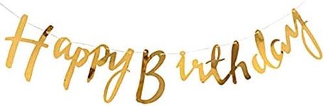 AUXSOUL Happy Birthday Alphabet Banner for Birthday Party Decorations Gold Hang Happy Birthday Alphabet Balloons Banner Balloons( Gold)