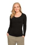 From Merino With Love - 100% Pure Merino Wool - Long Sleeve Thermal Top - Made in New Zealand - Warm Scoop Neck Slim Fit Base Layer - Black, XL