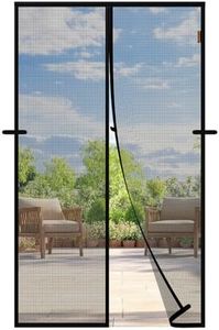 MAGZO Magnetic Screen Door 36'' x 96'', Upgraded Polyester Scratch-Proof, Mesh Net Curtain for Sliding Glass/Single/Patio/French/Front/Back Doors with Strong-Adhesive Hook&Loop, Black