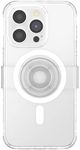 PopSockets iPhone 14 Pro Case with Phone Grip and Slide Compatible with MagSafe, Phone Case for iPhone 14 Pro, Wireless Charging Compatible - Clear