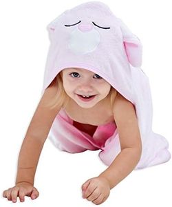 HIPHOP PANDA Bamboo Hooded Baby Towel - Soft Hooded Bath Towel for Babie, Toddler,Infant, Perfect for Boy and Girl - (Pink Rabbit, 30 x 40 Inch)
