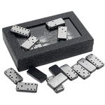 Domino Set for Adult - Premium Classic 28 Pieces Double Six in Durable PU Wooden Box for Party Favors and Anytime Use