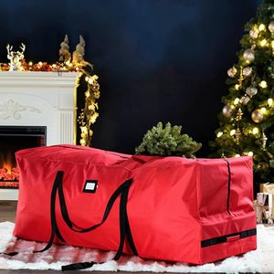 Christmas Tree Storage Bag for 9ft Artificial Trees, Wheeled Rolling (Red)