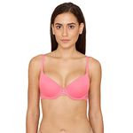 Zivame Women's Cotton Spandex Padded Underwire_Type.Value Classic Medium Coverage T-Shirt Bra (ZI1101_Pink_38D)