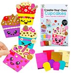 VKPI 4 Pieces EVA Foam Art Crafts Gift Kit, Creative Make Your Own Cupcakes, Cartoon 3D Foam Paper Craft Projects for Kids Ages 4+ Toddler, Preschool Learning Toy for Birthday Party Favor Supplies