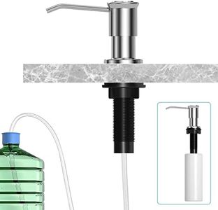 DAYONE Chrome Kitchen Sink Soap Dispenser, Stainless Steel Built in Hand Soap Dispenser Pump, Dish Lotion Countertop Soap Dispenser Pump with 126cm/4FT Extension Tube Kit, 360°Rotation