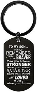 Son Gifts Keychain from Mom Dad to My Son Always Remember You Are Braver Keyring for Son Birthday Graduation Gifts for Son Stepson Christmas Inspirational Gift Key Chain