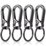 Redamancy 4 Pieces Metal Keychain Carabiner, Keyring Keychain Clips, Carabiner Snap Hook, Carabiner Keychain Clips for Outdoor, Keyring Key Ring Chain Clips Hook Holder for Unisex