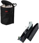 Lusso Gear Car Trash Can - Round - Black and Car Seat Gap Organizer - Black