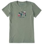 Life is Good Men's Crusher T, Short Sleeve Cotton Graphic Tee Shirt, Stay Cool, Moss Green, X-Large