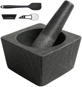Mortar And Pestle Set & Garlic Peeler & Spatula & Avocado Slicer - Molcajete - Spice Grinder - Guacamole Salsa Bowl - Granite Spice Set - Mixer Grinder - Mexican Morter And Pessel -Masher Kitchen Tool