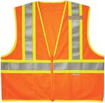 Ergodyne GloWear 8230Z ANSI Two-Tone High Visibility Orange Reflective Safety Vest, 4XL/5XL