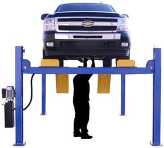 ATLAS Automotive Equipment 414 Commercial Grade 4-Post Vehicle Lift, 10’ Minimum Height, 14,000lb Capacity, Extra Tall/Wide/Long, Diamond Plated Runways, Air Operated Single Point Lock Release, 220V