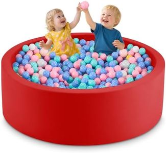 Aunekiv 47.2" x 15.7" Foam Ball Pit for Toddlers, Baby Round Balls Pool for Babies 1-3, Kids Play Ball Pits Ideal Gift for Boys and Girls, Balls Not Included, Red