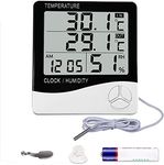 Mengshen Digital Hygrometer Thermometer, Indoor & Outdoor Temperature Humidity Monitor, Home Office Temp Humidity Gauge Meter - LCD Display, Battery Included - TH03