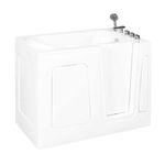 Vidalux WB202 Right Standard Covenham Easy Access Walk-in Bath, White - Slip-Resistant Base, Ideal for The Elderly - 5 Years Warranty - L 120cm x W 76cm x H 96