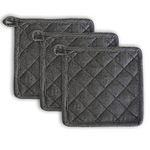 Ecotribe Hot Pot Holder for Kitchen-Heat Resistant Polywaded Cotton Pot Stand, Cooking Pot Holders-Free Size, Pack of 3, Grey