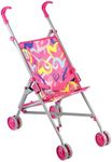 BiBi Doll Baby Doll Stroller In Pink - Dolls Pushchair Portable Design Baby Doll Accessories