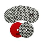 SHDIATOOL Dry Diamond Polishing Pads, 4 -Inch Sanding Disc, Grinding Disc Grit 400 for Granite Marble Stone 7Pcs/1set