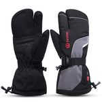 Savior Heated Gloves for Men Women 3-Finger Ski Gloves 7.4V Rechareable Battery Gloves for Skiing