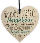 RED OCEAN Christmas Best Neighbour Gifts Wooden Heart Keepsake Friendship Thank You Plaque