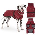 Axcimond Waterproof Dog Coat Winter Dog Jacket Warm Dog Coat with Fur Collar Fleece Dog Coats Waterproof Reflective Dog Hiking Coat Adjustable Dog Raincoat Winter Jacket for Small Medium Large Dogs