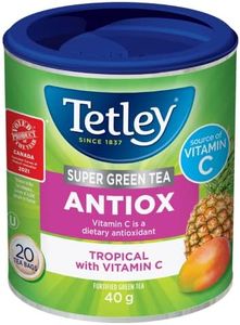 Tetley Super Green Tea Antiox: Tropical with Vitamin C - 20 Tea Bags, 40 Grams, Contains Caffeine