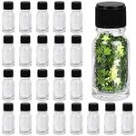 BELLE VOUS Mini Glass Bottles (24 Pack) - 10ml Small Glass Bottles with Lids - Mini Bottles for Samples, Crafts, Essential Oils & Wedding Favours