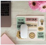 CoverBuddy - Motivational Quotes Customised Designer Mouse Pad, Smooth & Non-Slip Rubber Base, for Laptop & Gaming (Pack of 1, Stay Calm)