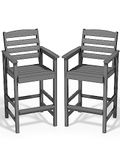 SERWALL Tall Adirondack Chairs Set of 2, Gray