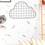 NAYAB DIY Multifunction Metal Grid Wall Mounted Ins Mesh Art & Craft Photo Display Organizer Panel, Memo Bulletin Board (Cloud Black)