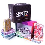 Nertz: The Fast Frenzied Fun Card Game - 12 Decks Playing Cards in 12 Vibrant Colors Bulk Set Poker Wide-Size/Regular Index Plastic-Coated Cards Brybelly