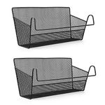 SUMNACON 2 Pcs Bedside Hanging Storage Baskets Dormitory Bed Organiser Caddy Desktop Storage Rack for Home Office School Dorm Room Bunk bed (Black)