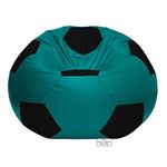 RnS Rest 'n' Sleep Bean Bag Football Chair Filled with Beans for Living Room, Bed Room for Relaxing, with 1 Year Warranty (Black/Sea Green, XXXL)