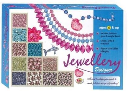 BKDT Marketing Jewellery Boutique - Fun Game - Multicolour Beads - Make Beautiful Necklace, Fashionable Bracelets & Funky Earrings-Jewellery Making Kit for Girls - Beads for Jewellery Making