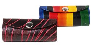 Set of 2 Leather Rainbow & Black Lipstick Case Holder with Mirror Makeup Travel Cases for Purse Lipstick Holder | Travel Cosmetic Pouch Lipstick Box for Women Lipsticks, Lip Gloss & Lip Balm, Rainbow